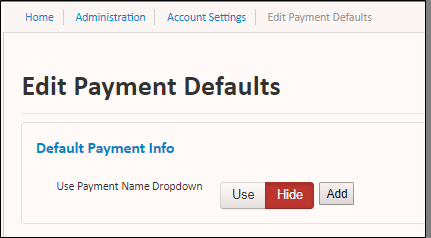 default payment info options